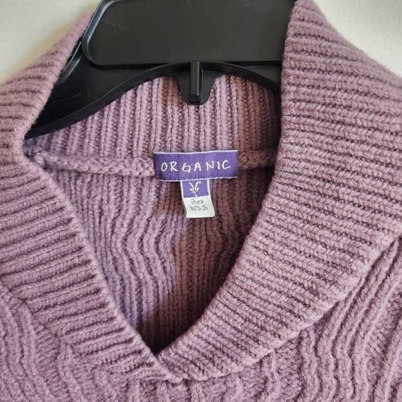 Ibex puzzle organic lavender wool sweater S - Picture 3 of 6
